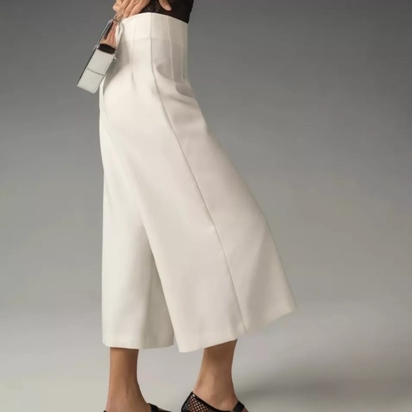 Anthropologie Maeve Clean Crop Wide-Leg Pants NWT Sz 00 - Picture 8 of 11